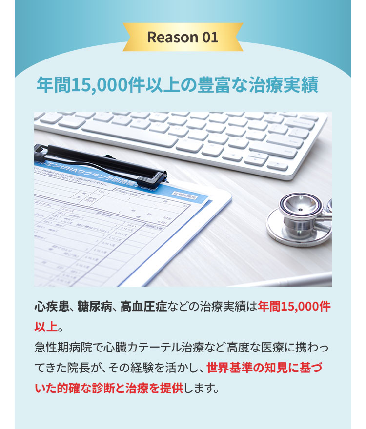 年間15,000件以上の豊富な治療実績